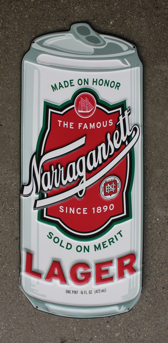 Narragansett Beer 'Jaws' Restored Metal Sign - 11 X 14 Inches - Reproduction