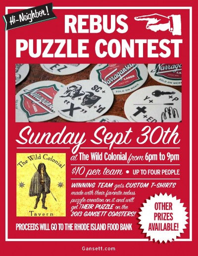 Contests: Create New Gansett Rebus Puzzles At The Wild Colonial