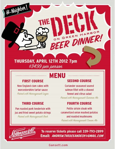 Beer Dinner At The Deck On Green Harbor