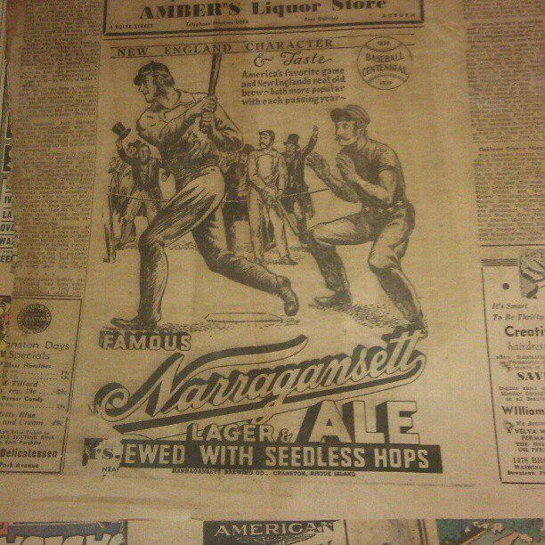 1939 Vintage Narragansett Beer Newspaper Ads