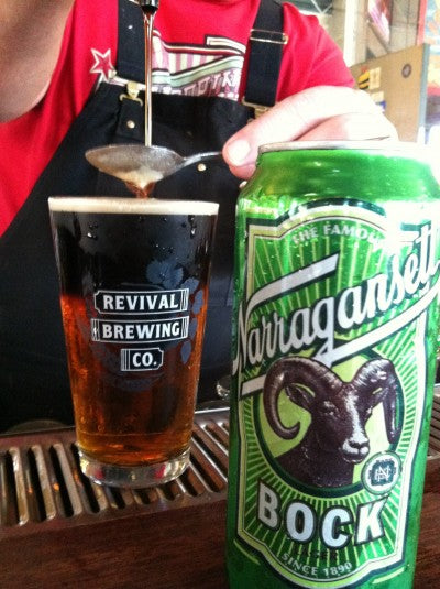 Irish Neighbor Pour with Bock can