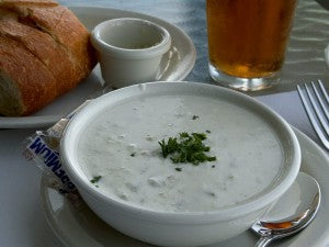 clam-chowder-with-beer-and-sour-dough-bread-300x225