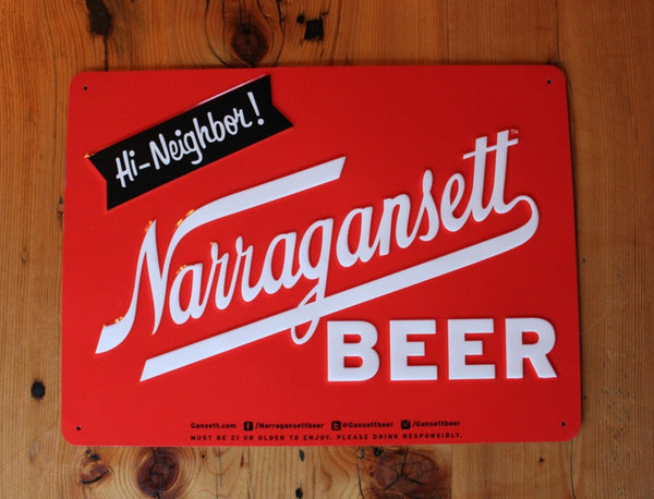 Lager Tin Tacker Sign – Narragansett Beer